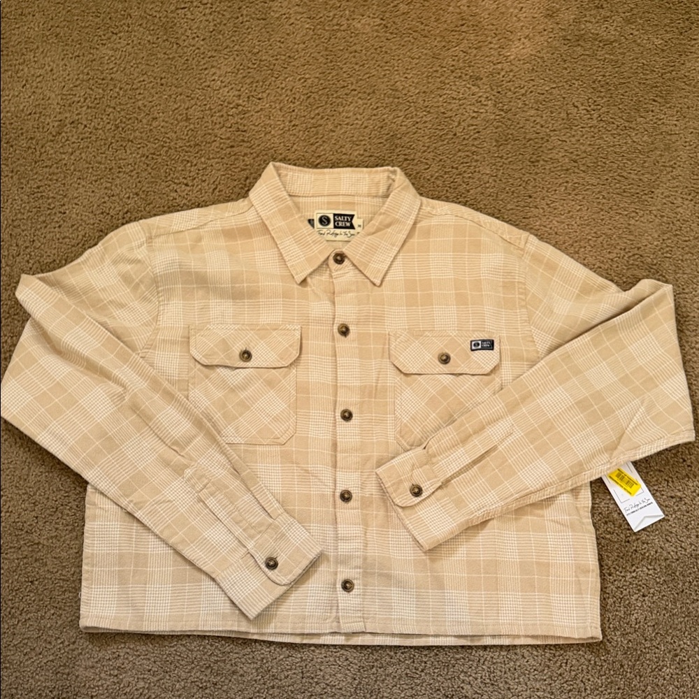 Slaty Crew Womens cropped flannel